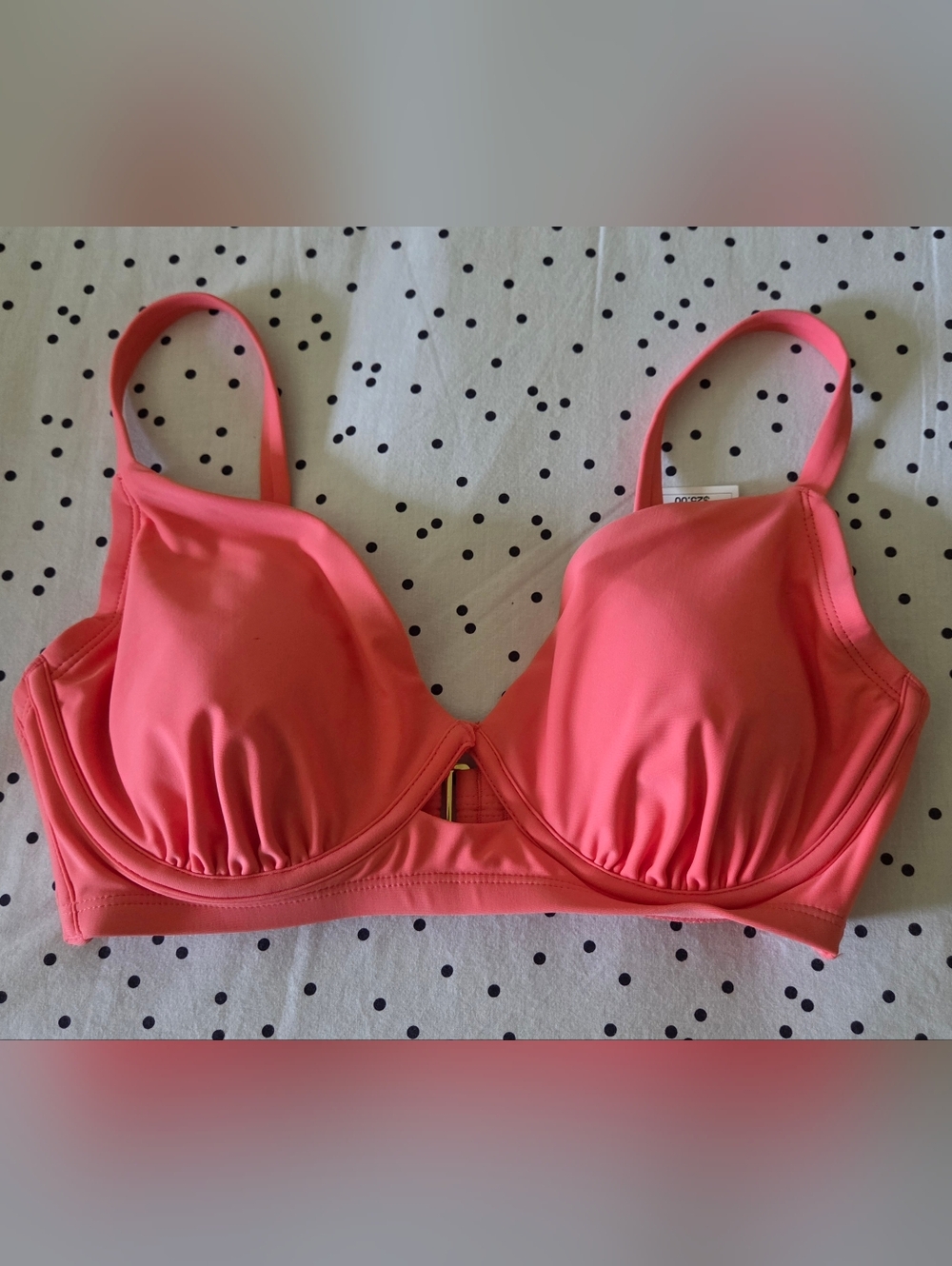 Women’s Shade & Shore Pink Solid Underwire Bikini Top Adjustable Straps 34DD